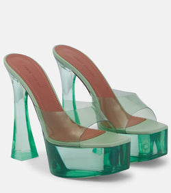 Amina Muaddi Dalida PVC platform mules