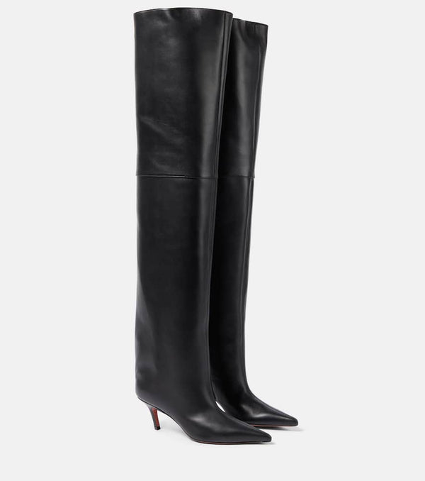 Amina Muaddi Fiona 60 leather over-the-knee boots