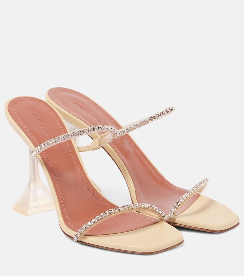 Amina Muaddi Gilda 95 embellished PVC sandals