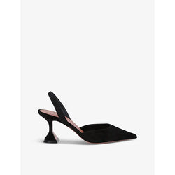 Amina Muaddi Holli 70 suede slingback heels | Amina Muaddi