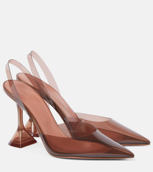 Amina Muaddi Holli 95 PVC slingback pumps | LYBSTORE