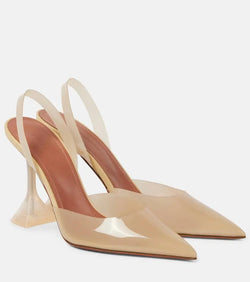 Amina Muaddi Holli Glass 95 PVC slingback pumps