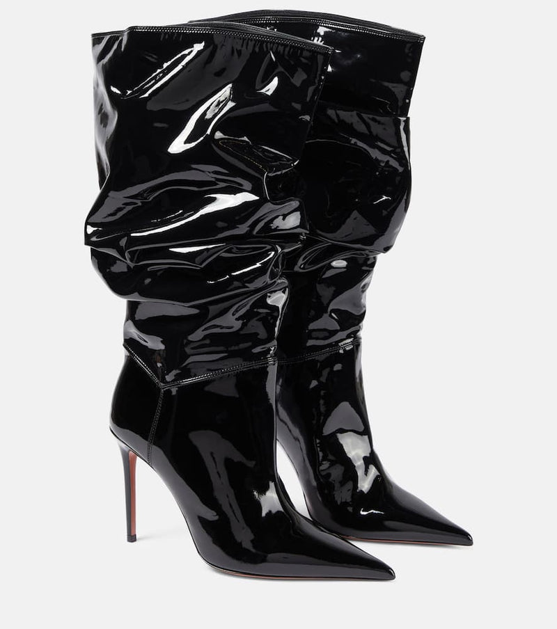 Amina Muaddi Jahleel 95 latex ankle boots