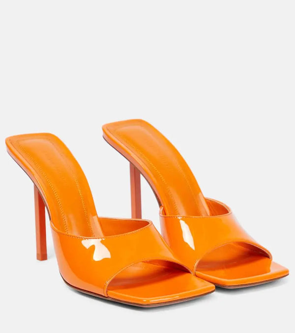 Amina Muaddi Laura patent leather mules | LYBSTORE