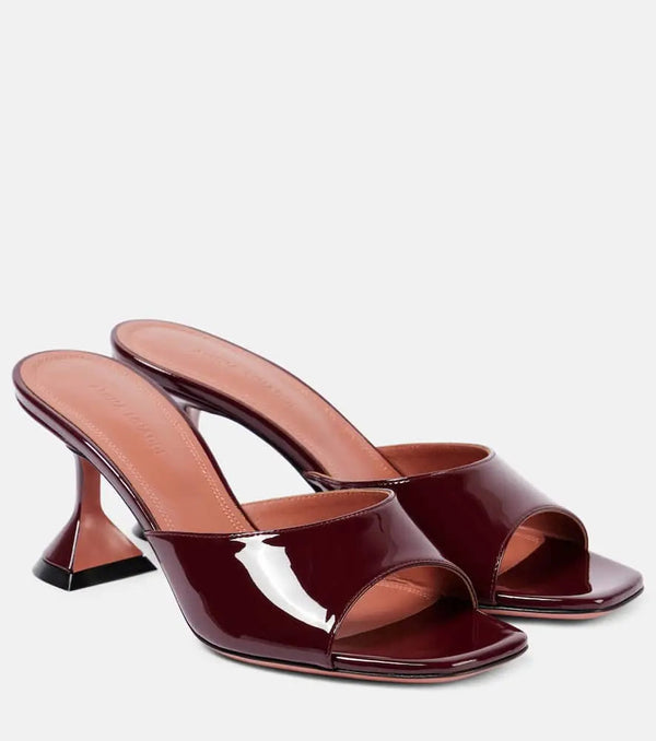 Amina Muaddi Lupita 70 patent leather mules