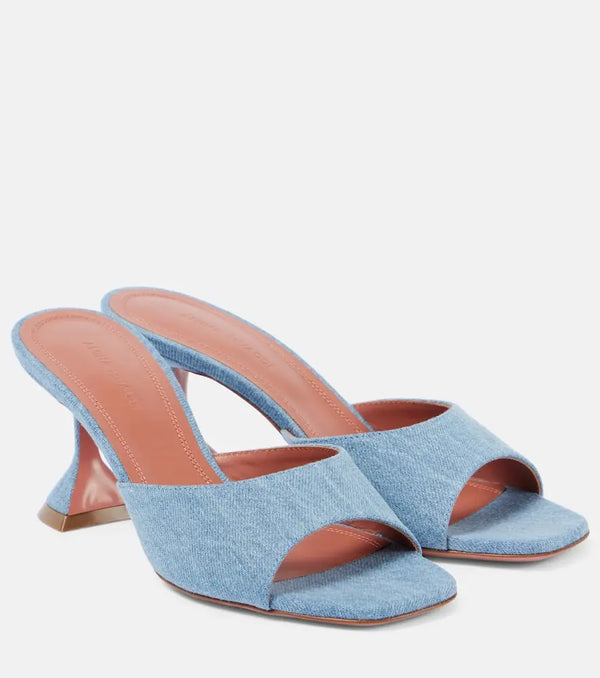 Amina Muaddi Lupita denim mules | LYBSTORE