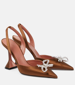 Amina Muaddi Rosie 95 satin slingback pumps