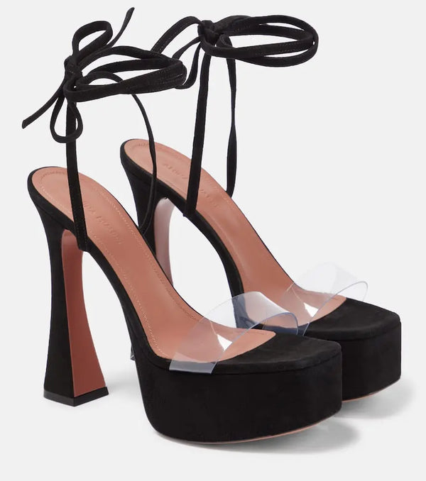 Amina Muaddi Sita suede platform sandals | LYBSTORE