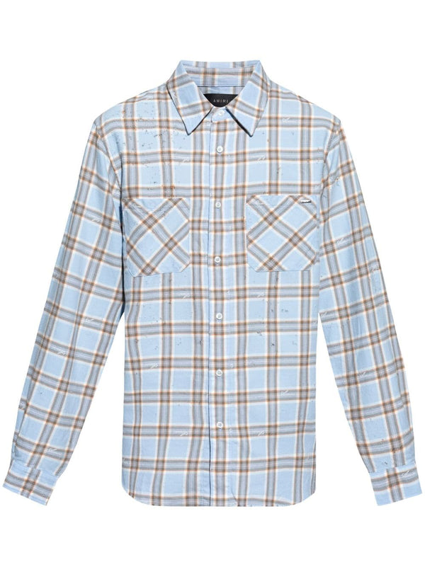 Amiri Checkered Print Cotton Shirt