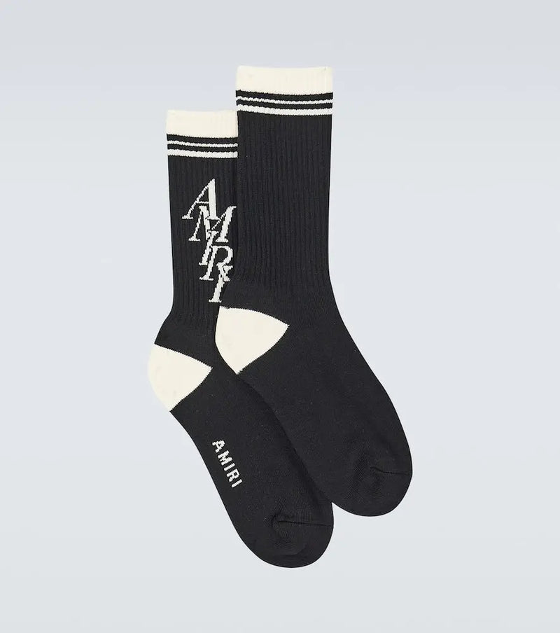 Amiri Logo cotton-blend socks | LYBSTORE