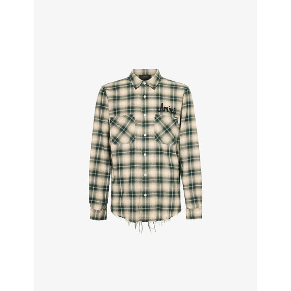 Amiri Shotgun logo-embroidered cotton-flannel shirt