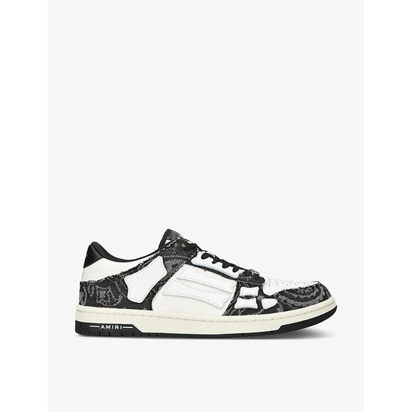 Amiri Skel Top bandana-print leather low-top trainers | LYBSTORE