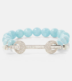 Ananya Chakra 18kt white gold bracelet with aquamarines and diamonds