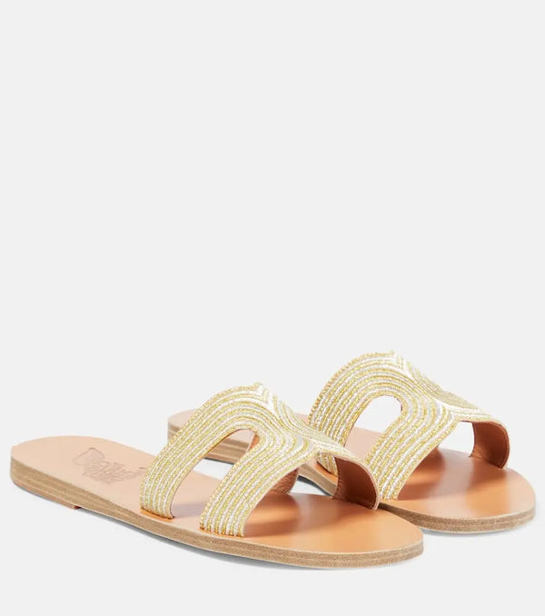 Ancient Greek Sandals Kentima striped metallic sandals | LYBSTORE