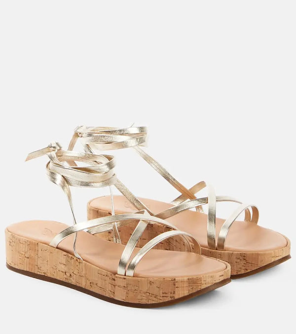 Ancient Greek Sandals Morfi cork and leather platform sandals | LYBSTORE