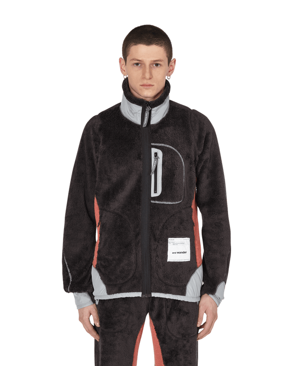 and wander Slam Jam High Loft Polartec Fleece Jacket Black