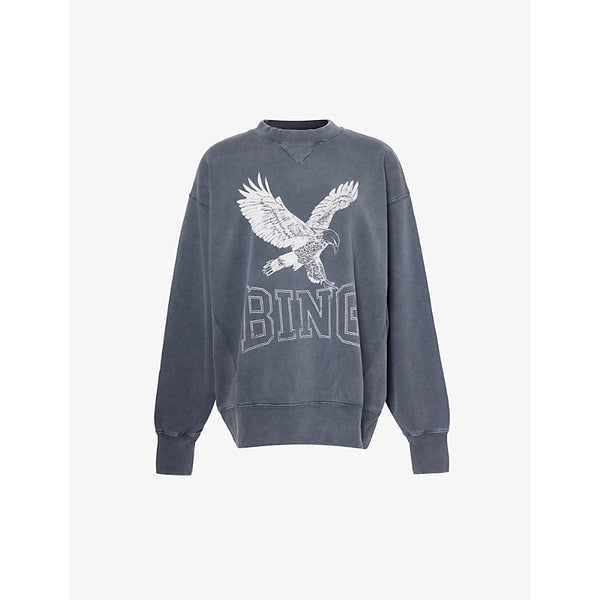  Anine Bing Alto eagle-print cotton-jersey sweatshirt