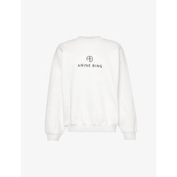 Anine Bing Jaci monogram-print cotton-blend sweatshirt