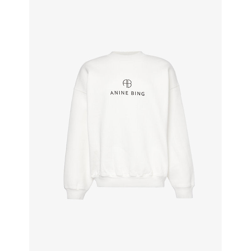 Anine Bing Jaci monogram-print cotton-blend sweatshirt