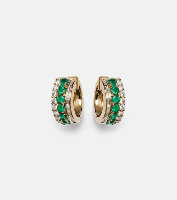 Anita Ko Lola 18kt gold earrings with emeralds and diamonds