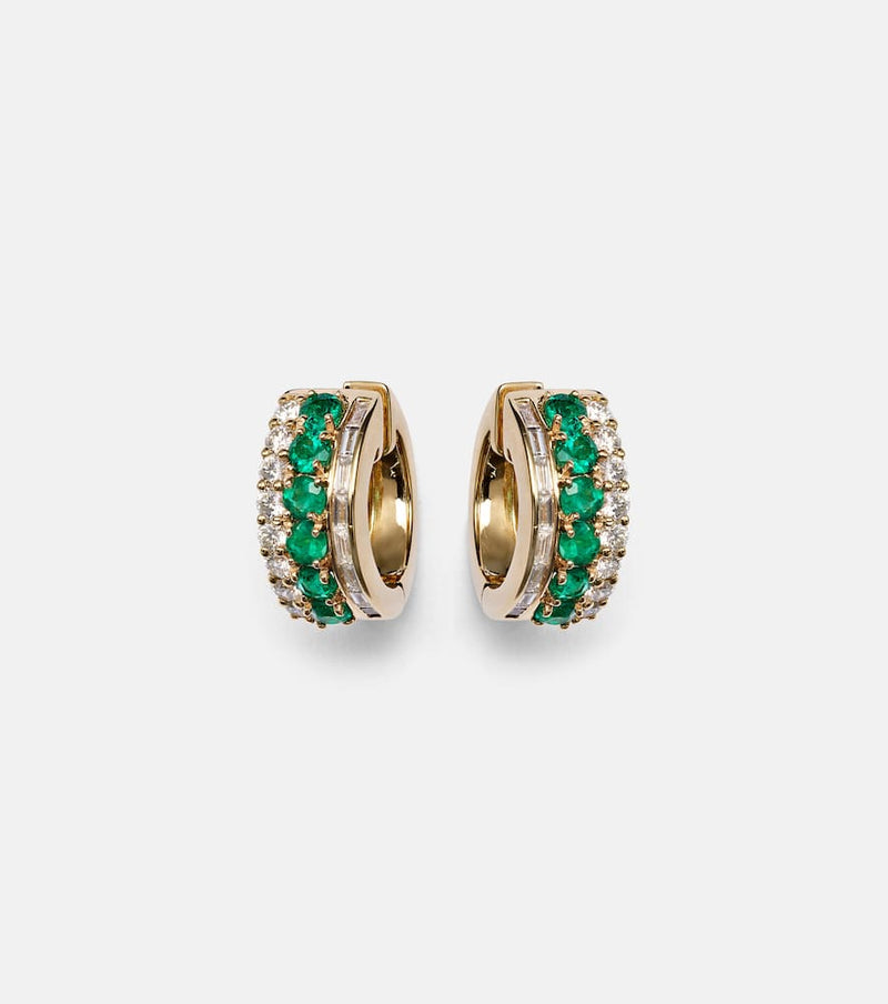 Anita Ko Lola 18kt gold earrings with emeralds and diamonds