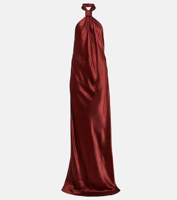 Ann Demeulemeester Halterneck satin gown | LYBSTORE