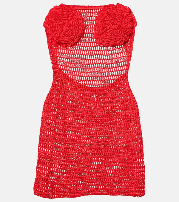 Anna Kosturova Camellia cotton crochet bustier dress | LYBSTORE