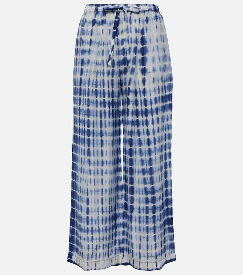 Anna Kosturova Tie-dye silk palazzo pants