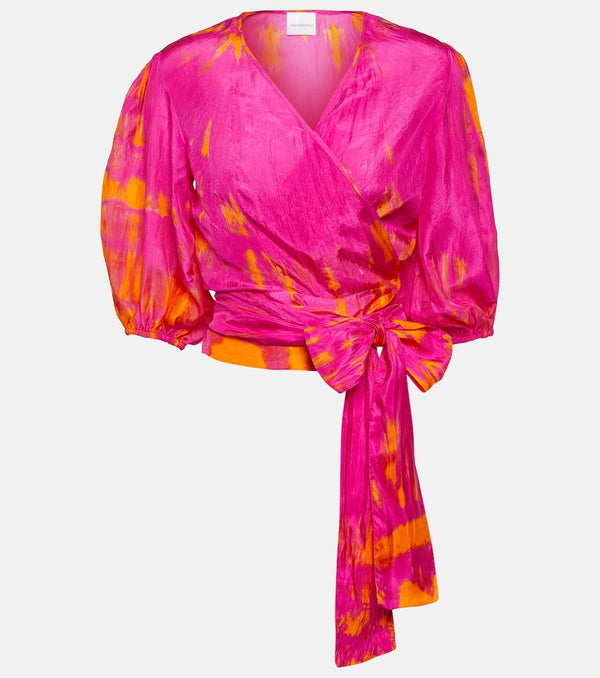 Anna Kosturova Tie-dye silk wrap top