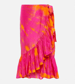 Anna Kosturova Tie-dyed silk wrap skirt