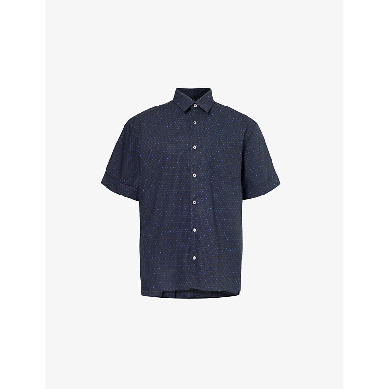 Mens Apc Polka Dot cotton-poplin shirt