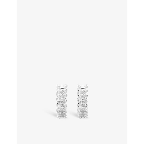 Womens Apm Monaco Eclat sterling-silver and white zirconia hoop earrings