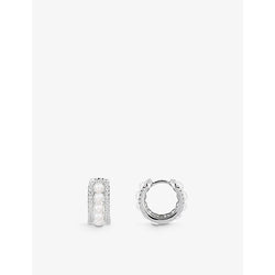 Apm Monaco Eternelle sterling-silver, freshwater pearl and zirconia double-hoop earrings