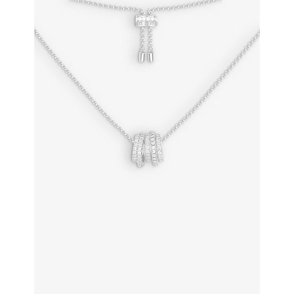 Womens Apm Monaco Hoop-link sterling-silver and zirconia necklace