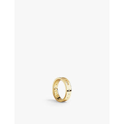 Apm Monaco LOVE Morse Code 18ct yellow gold-plated metal alloy and cubic zirconia ring