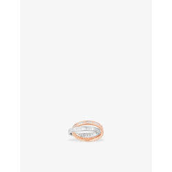 Womens Apm Monaco Love Our Planet Morse Code sterling-silver, 18ct rose gold-plated alloy and cubic zirconia ring