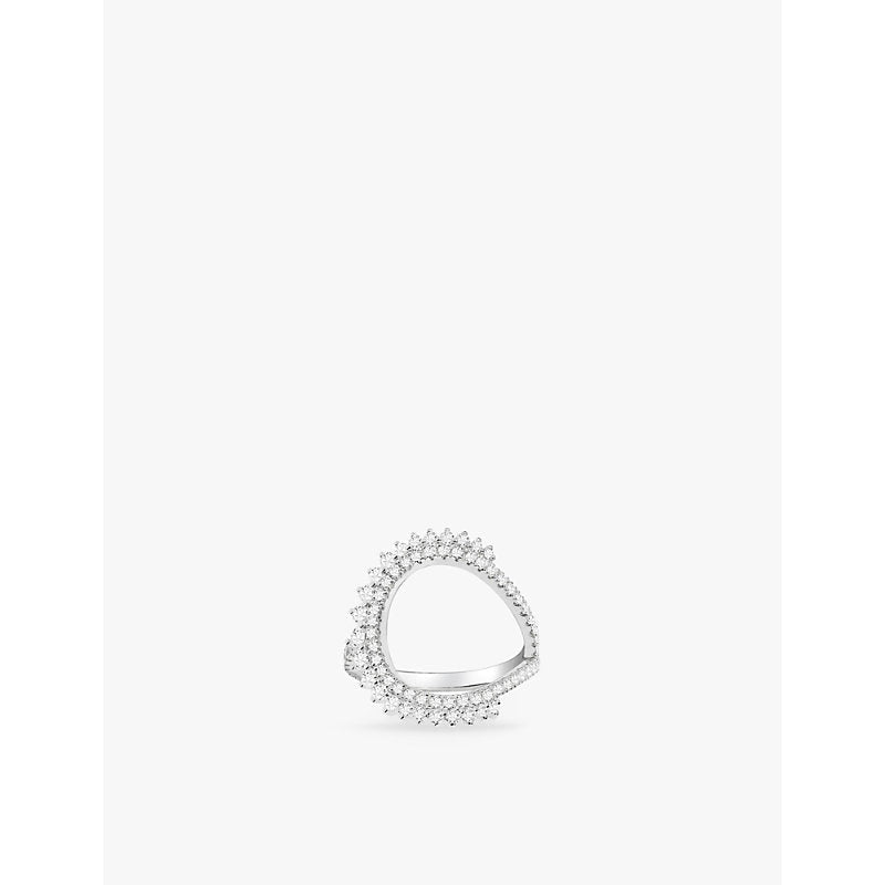 Apm Monaco Lune Pavé sterling-silver and cubic zirconia ring