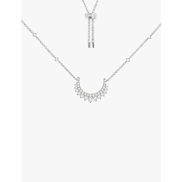 Womens Apm Monaco Lune sterling-silver and cubic zirconia pendant necklace