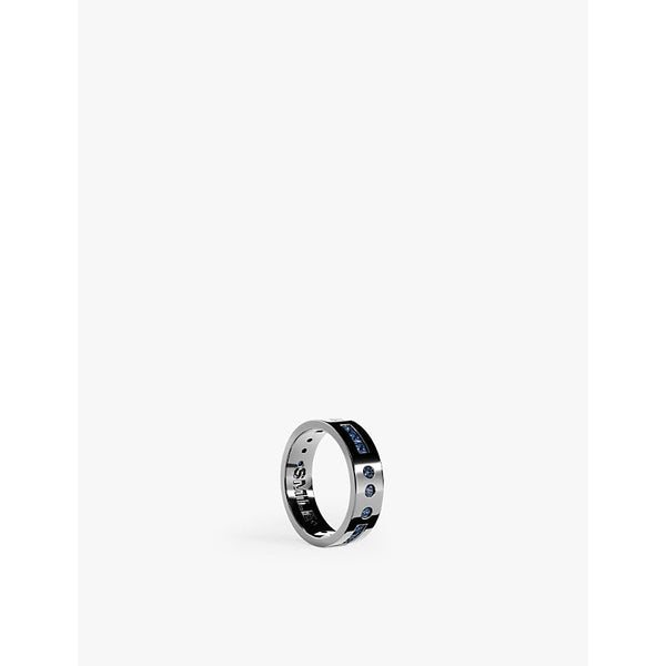 Womens Apm Monaco Morse Code sterling-silver and cubic zirconia ring