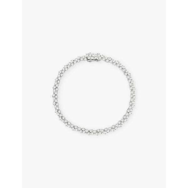 Womens Apm Monaco Pavé sterling-silver and cubic zirconia bracelet