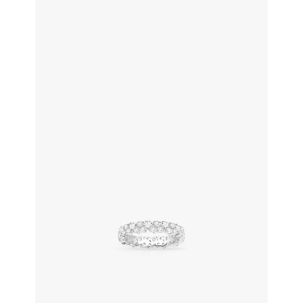 Womens Apm Monaco Pavé sterling-silver and cubic zirconia ring