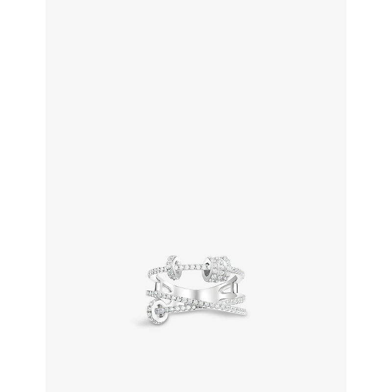 Womens Apm Monaco Piercing sterling silver and zirconia ring