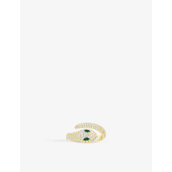 Apm Monaco Serpent 18ct yellow gold-plated metal and cubic zirconia ring