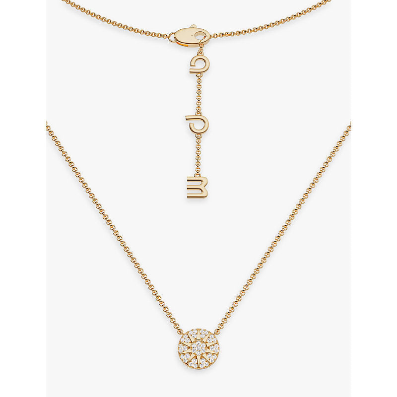 Apm Monaco Soleil 18ct yellow gold-plated metal alloy and zirconia pendant necklace