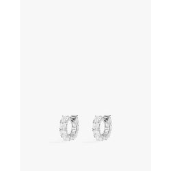 Apm Monaco Square sterling-silver and cubic zirconia hoop earrings