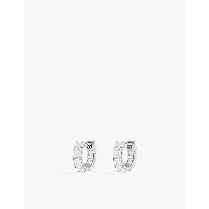 Apm Monaco Square sterling-silver and cubic zirconia hoop earrings