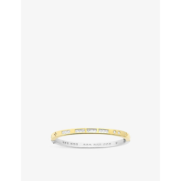 Womens Apm Monaco Toi Moi Morse Code sterling-silver and zirconia bangle