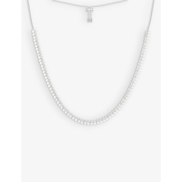 Womens Apm Monaco Up and Down sterling-silver and zirconia necklace