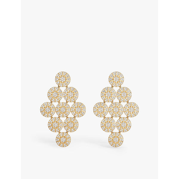 Womens Apm Monaco XL Soleil 18ct yellow gold-plated metal alloy and cubic zirconia earrings