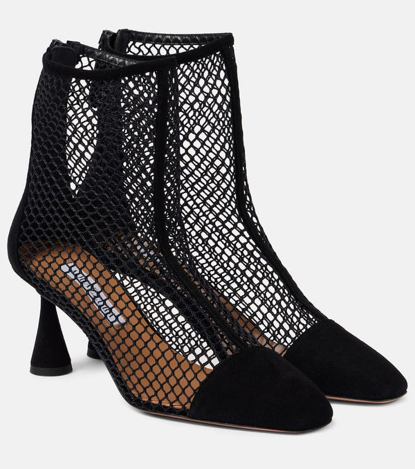 Aquazzura Amore suede and mesh ankle boots | LYBSTORE